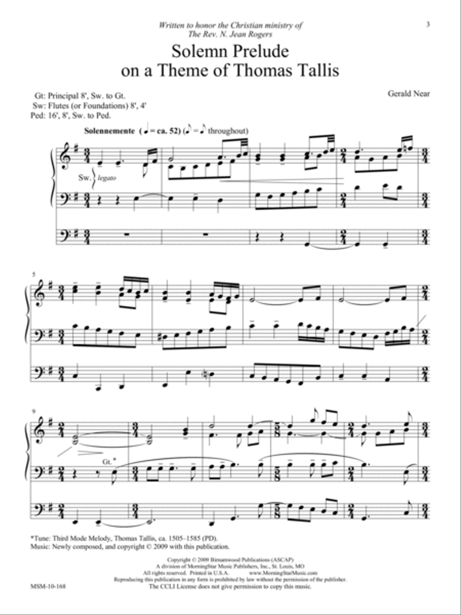 Solemn Prelude on a Theme of Thomas Tallis Organ scores gallery preview page 3
