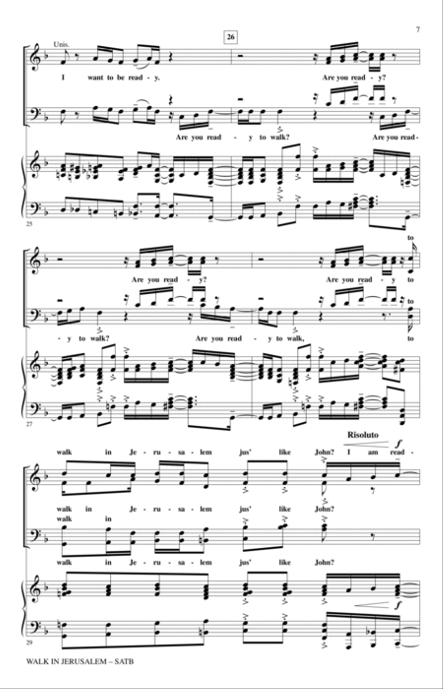 Walk In Jerusalem 4-Part scores gallery preview page 5