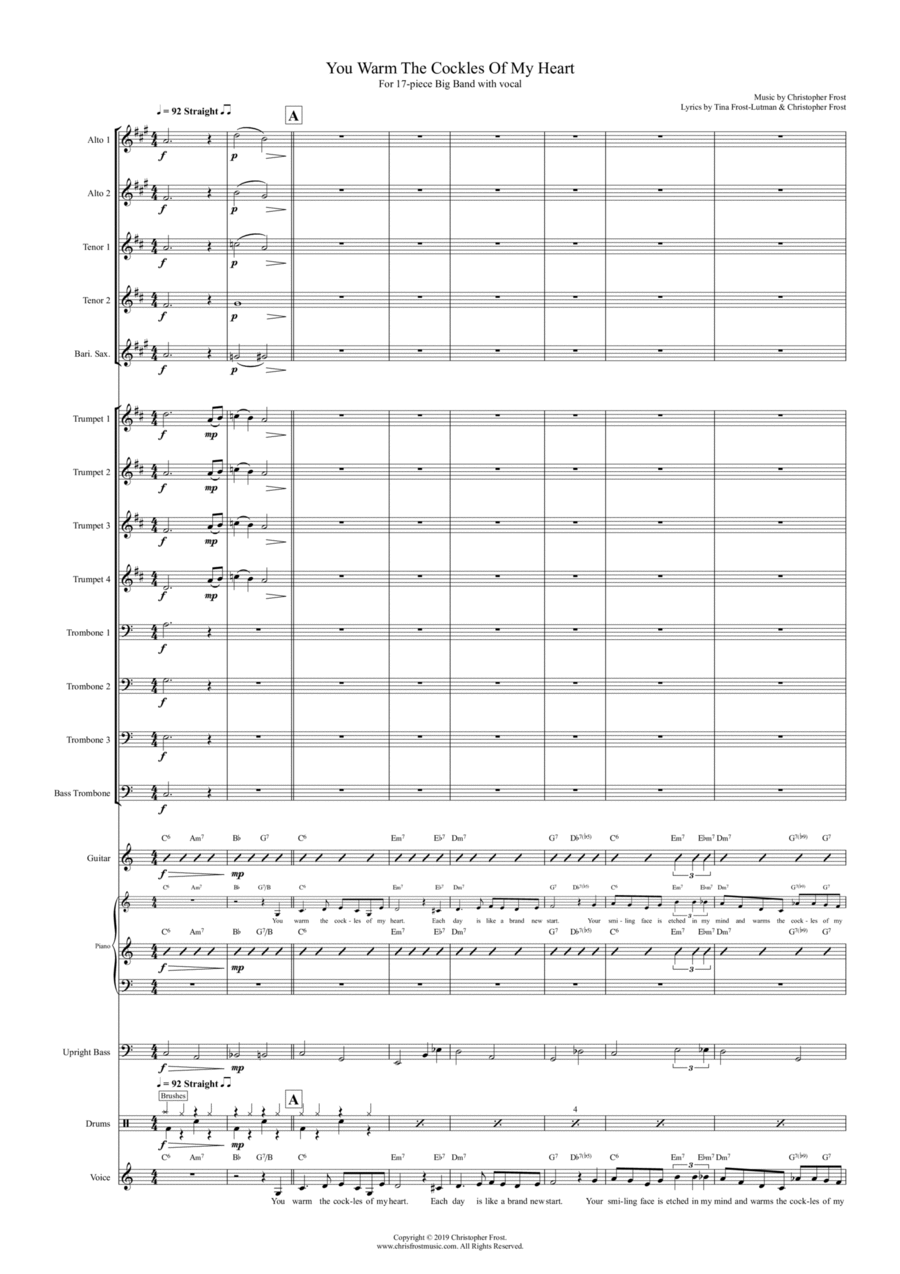 You Warm The Cockles Of My Heart (big band - vocal) Jazz Ensemble scores gallery preview page 1