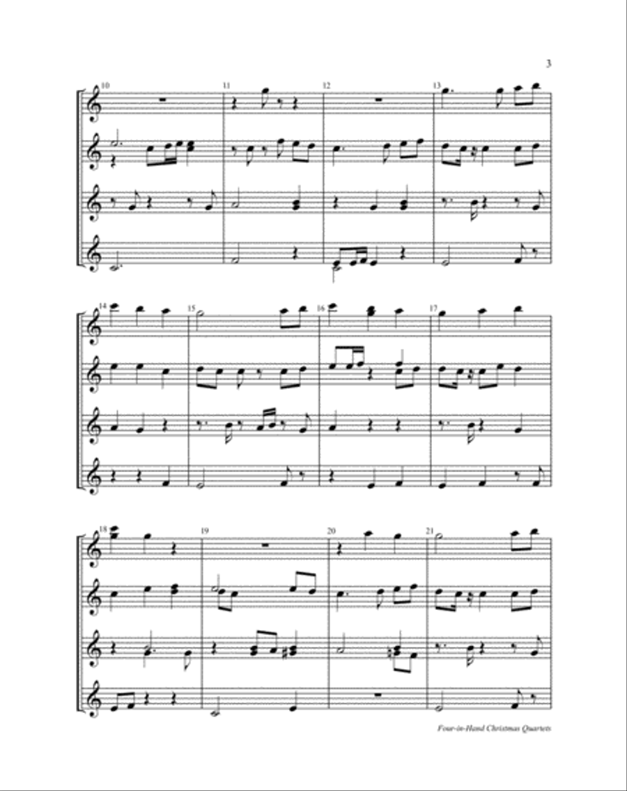 Four-in-Hand Christmas Quartets Handbell Choir scores gallery preview page 4