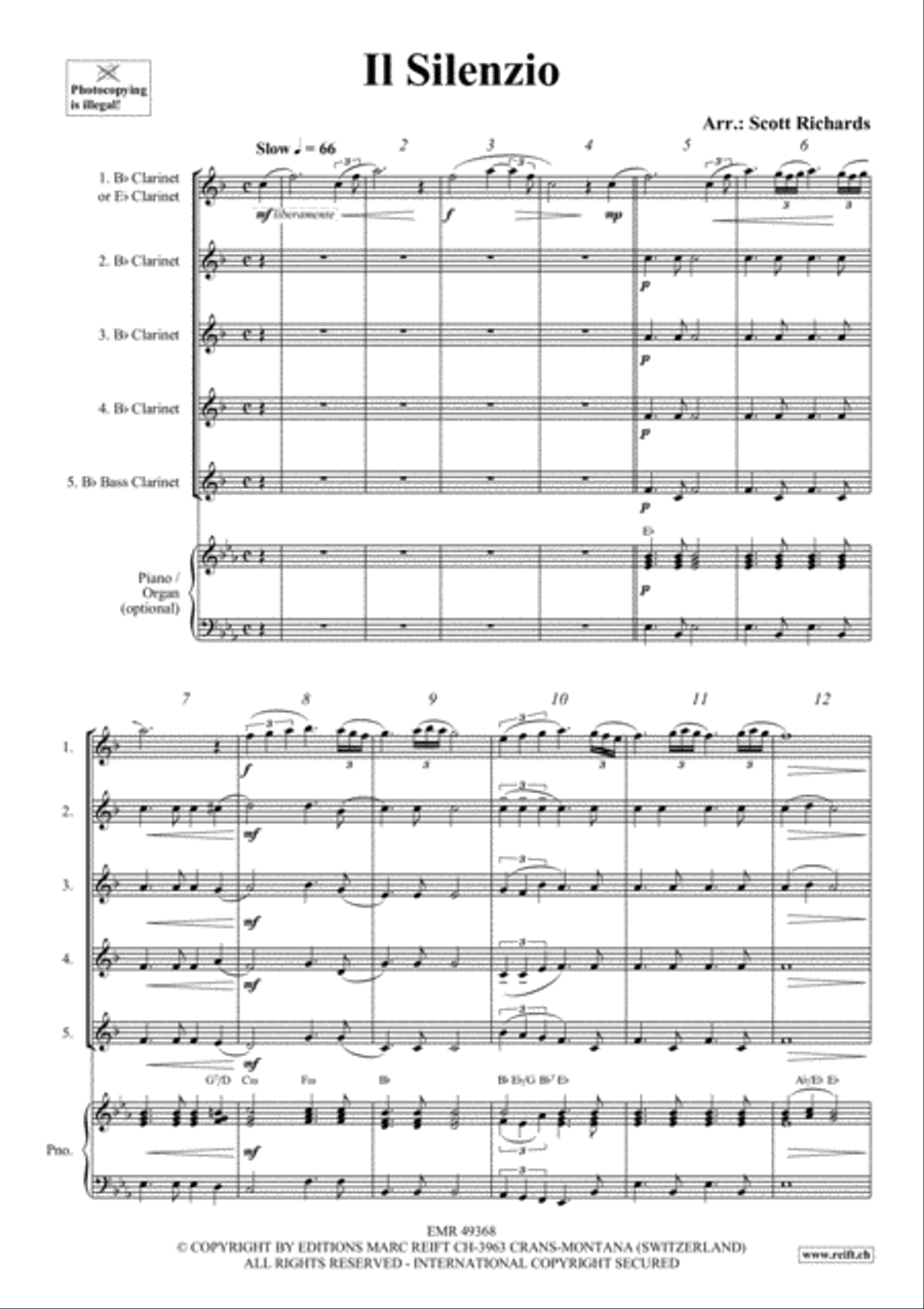 Il Silenzio Clarinet Quintet scores gallery preview page 3