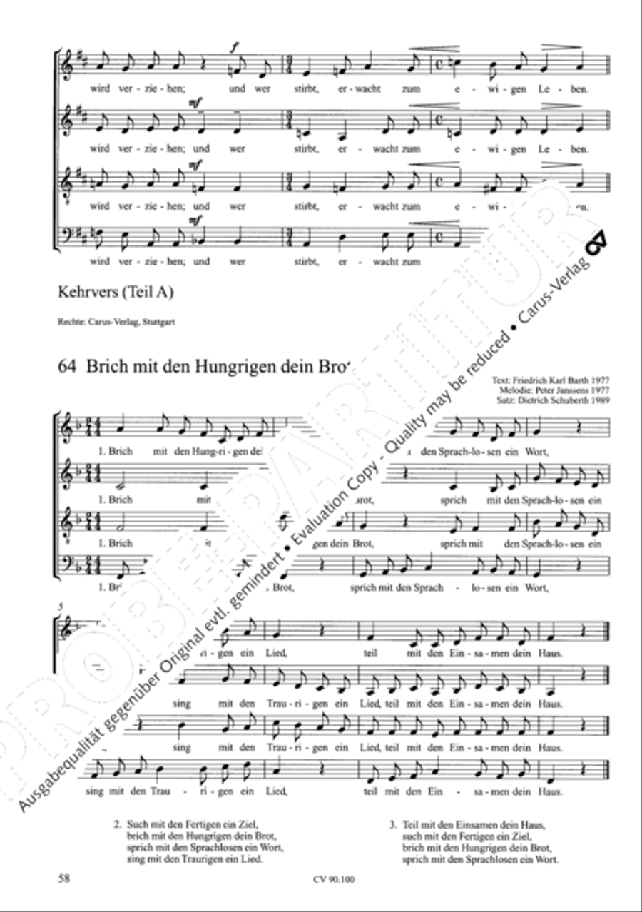 Chorsatze zum Evangelischen Gesangbuch Choir scores gallery preview page 63