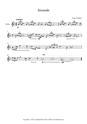 Book cover for Serenade - Franz Schubert (Violin)