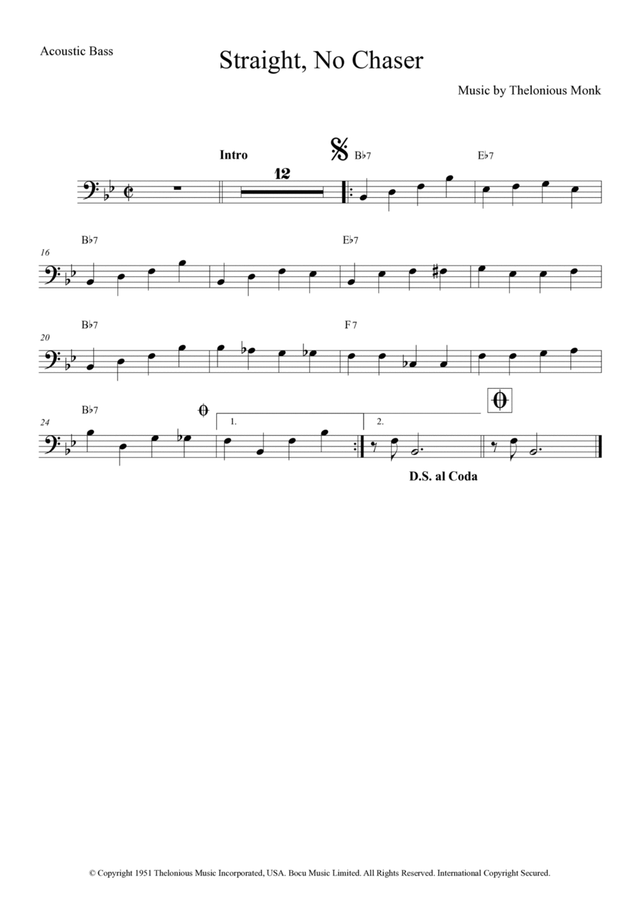 Straight No Chaser Double Bass scores gallery preview page 1