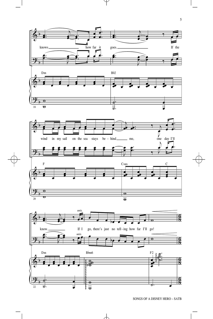 Songs of a Disney Hero 4-Part scores gallery preview page 4