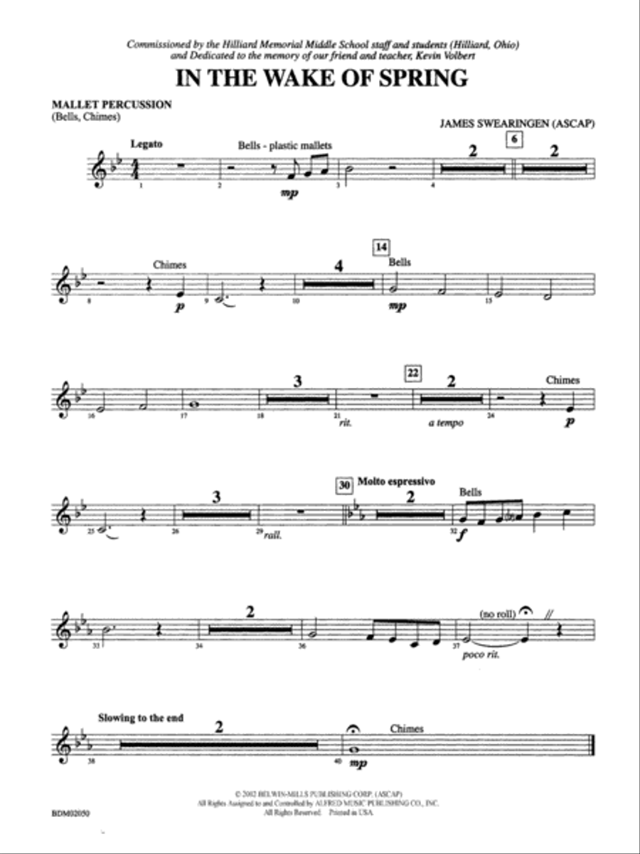 In the Wake of Spring: Mallets Concert Band scores gallery preview page 1