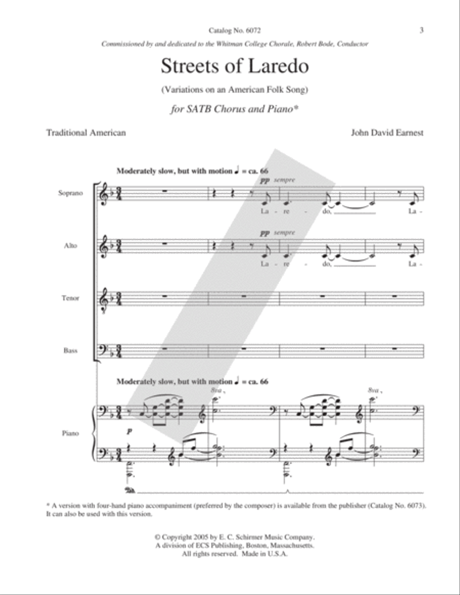 Streets of Laredo 4-Part scores gallery preview page 15
