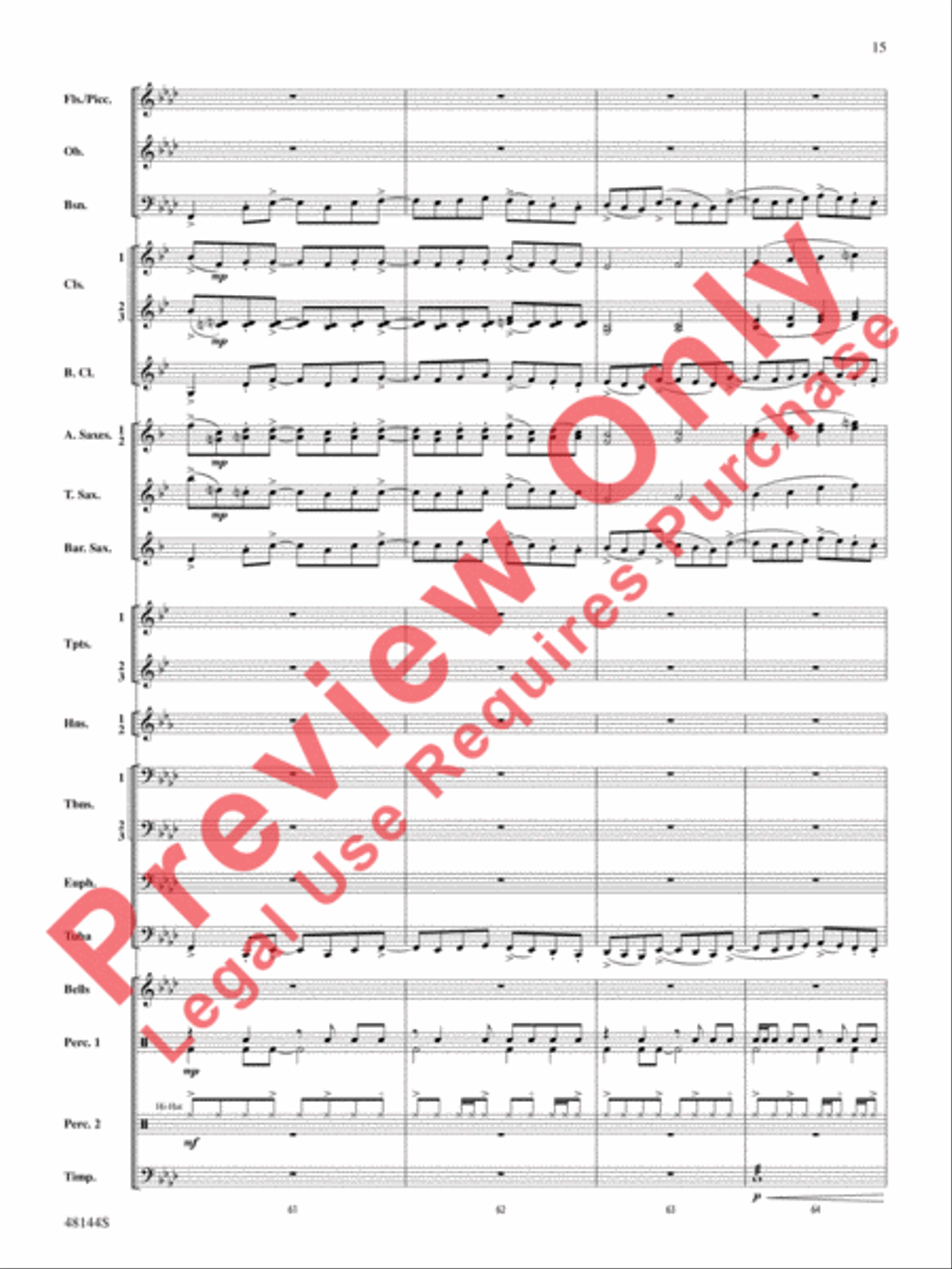Dances of a Shimmering Spirit Concert Band scores gallery preview page 16