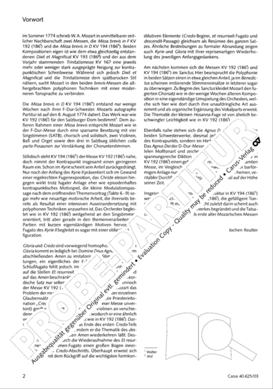 Missa brevis in D Major, K. 194 4-Part scores gallery preview page 3