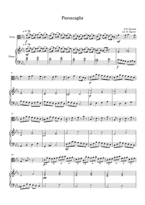 Book cover for Passacaglia, Handel-Halvorsen, For Viola & Piano