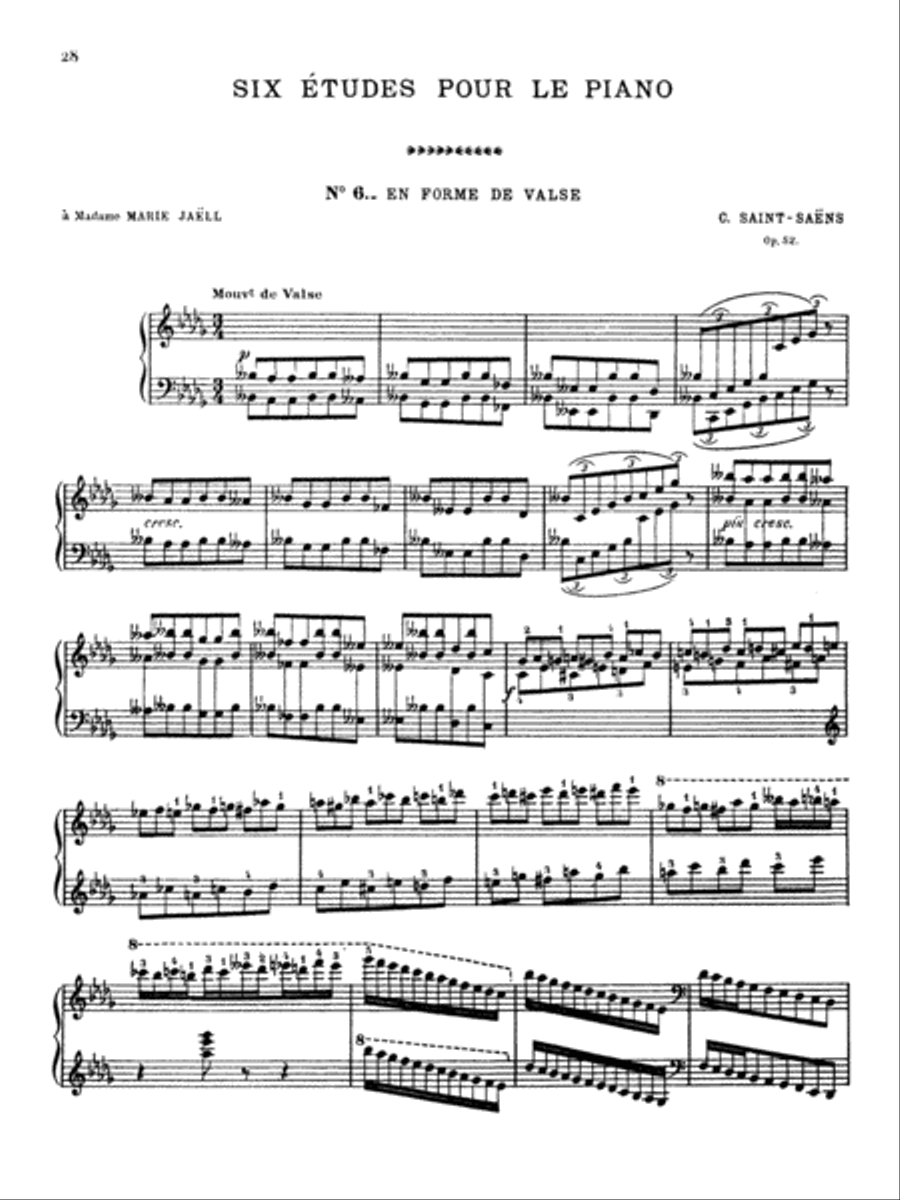 Saint-Saëns: Six Etudes, Op. 52 Piano Method scores gallery preview page 1