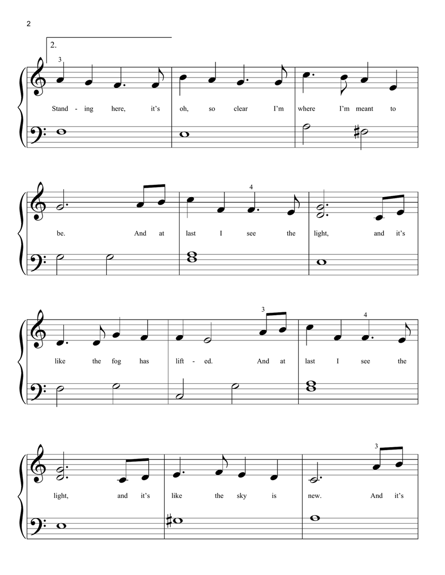 I See The Light (from Tangled) Easy Piano scores gallery preview page 2