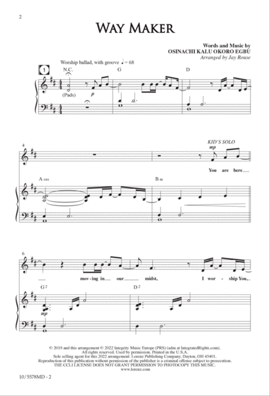 Way Maker 4-Part scores gallery preview page 2