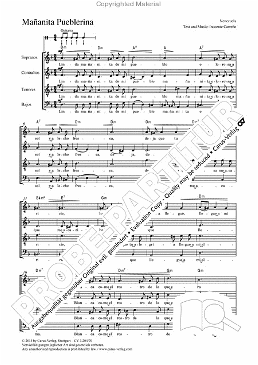 Mananita Pueblerina Mananita Pueblerina 4-Part scores gallery preview page 2