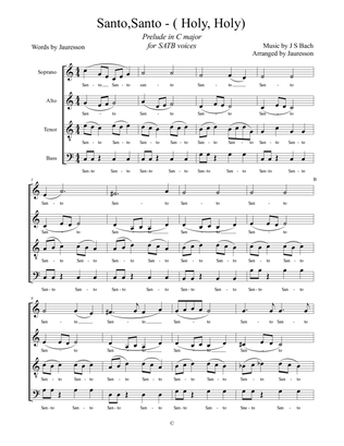 J S Bach - Prelude in C major BWV 846 (vocal version)Santo, Santo - Holy Holy