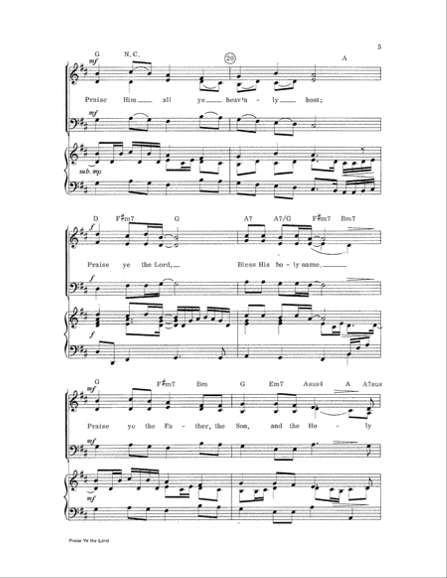 Praise Ye the Lord Praise Ye the Lord 3-Part scores gallery preview page 6