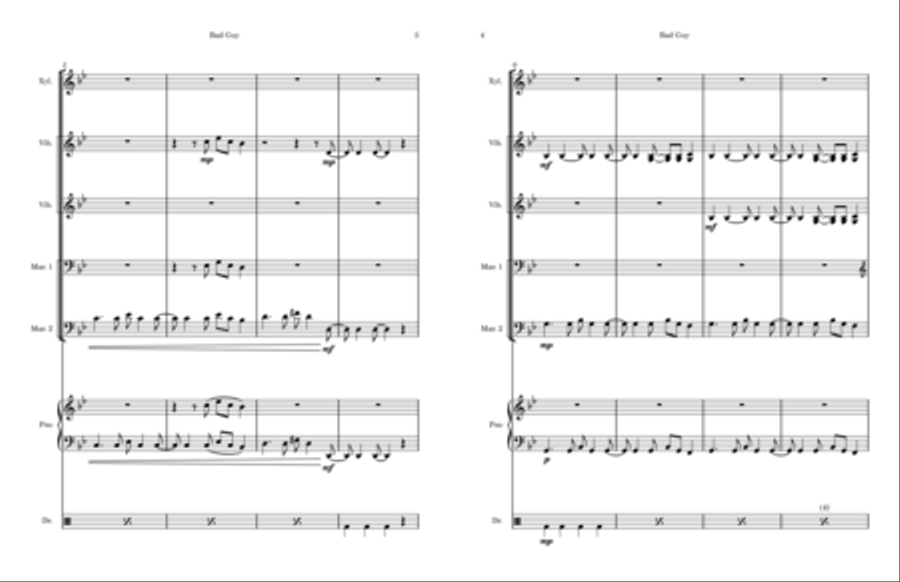 Bad Guy Percussion Ensemble scores gallery preview page 2