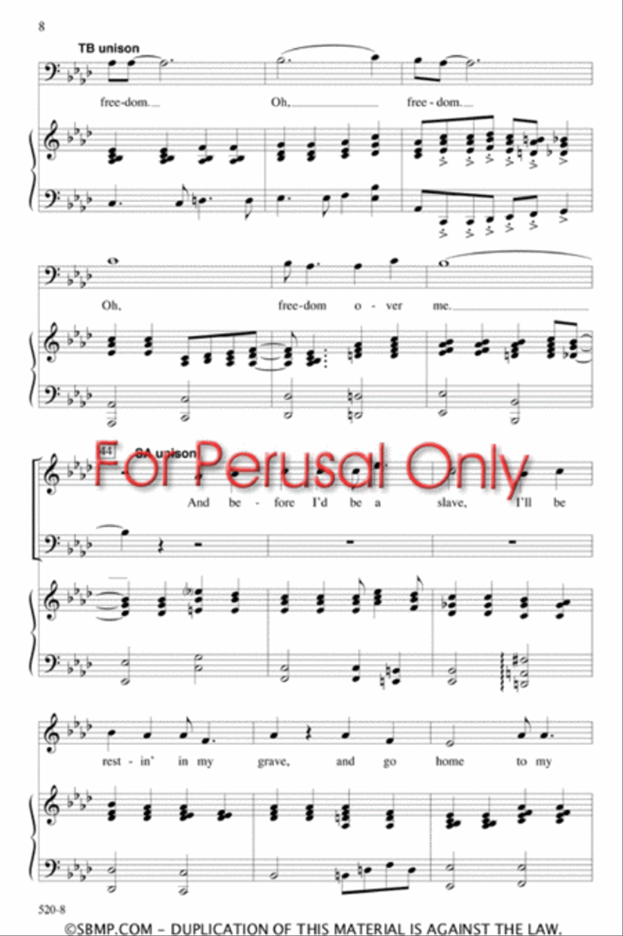 Marchin' to Freedom - SATB 4-Part scores gallery preview page 7