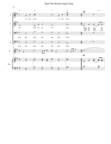 Hark the Herald Angels Sing - SATB with optional instruments piano image number null