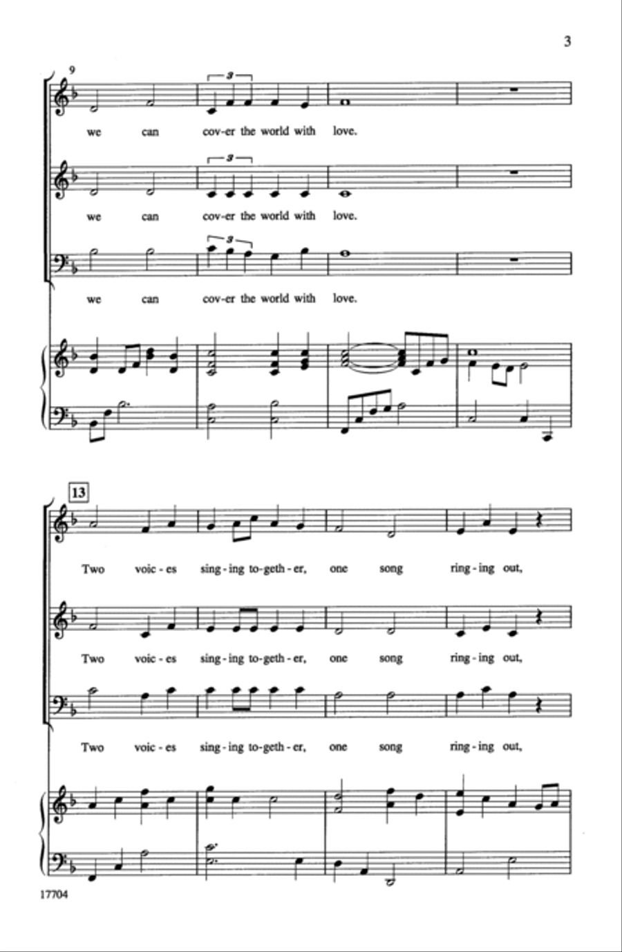 Cover the World with Love 3-Part scores gallery preview page 3
