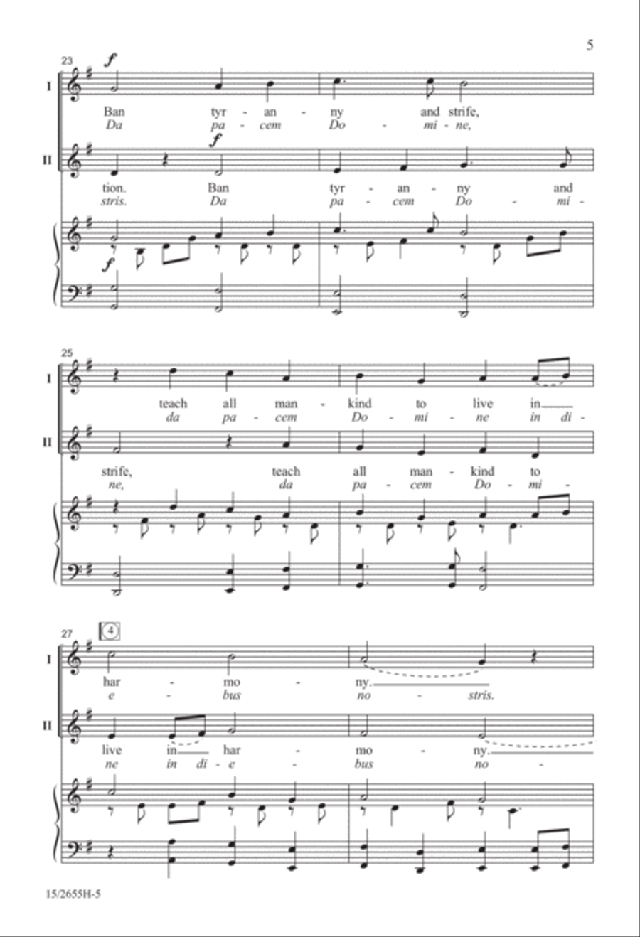 Bring Us Peace A Cappella scores gallery preview page 6