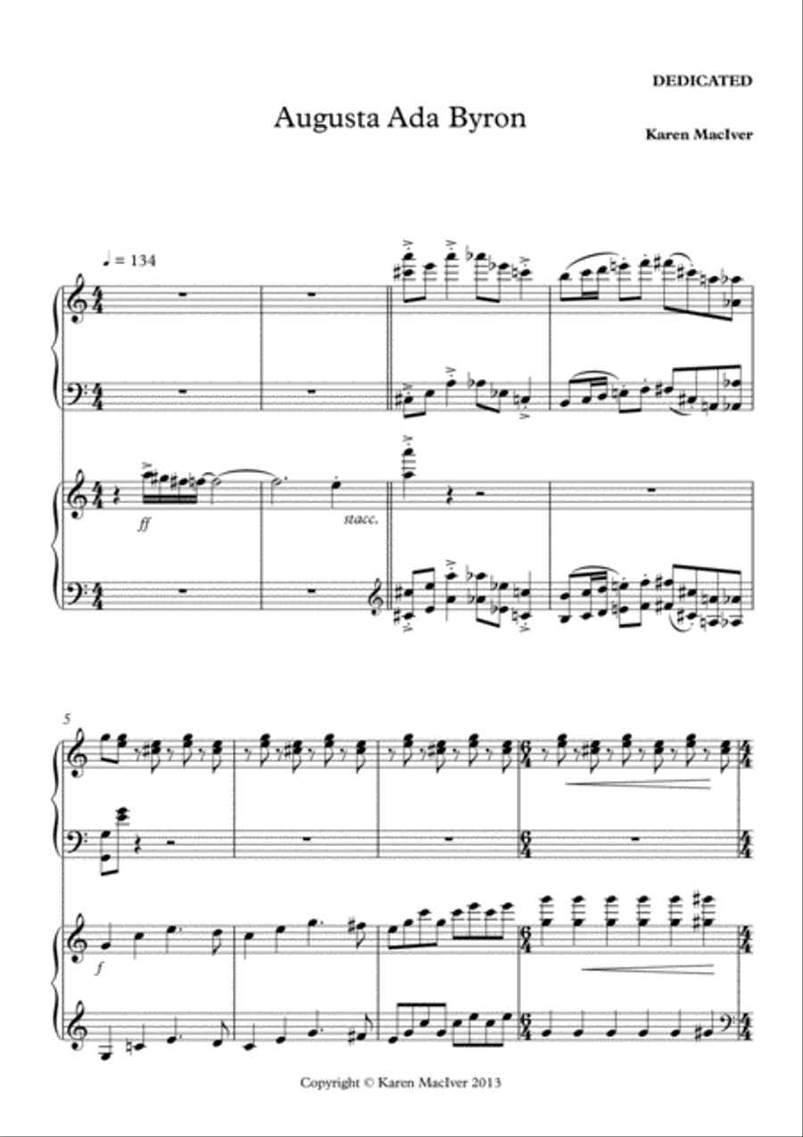AUGUSTA ADA BYRON 2 Pianos, 4-Hands scores gallery preview page 4