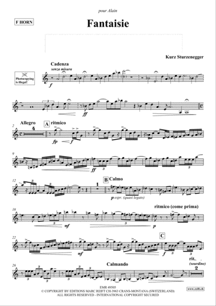 Fantaisie Horn scores gallery preview page 2