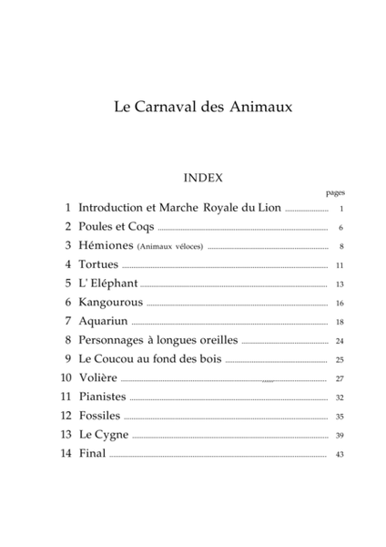 Saint-Saens Le Carnaval des Animaux, for piano duet(1 piano, 4 hands), PS801