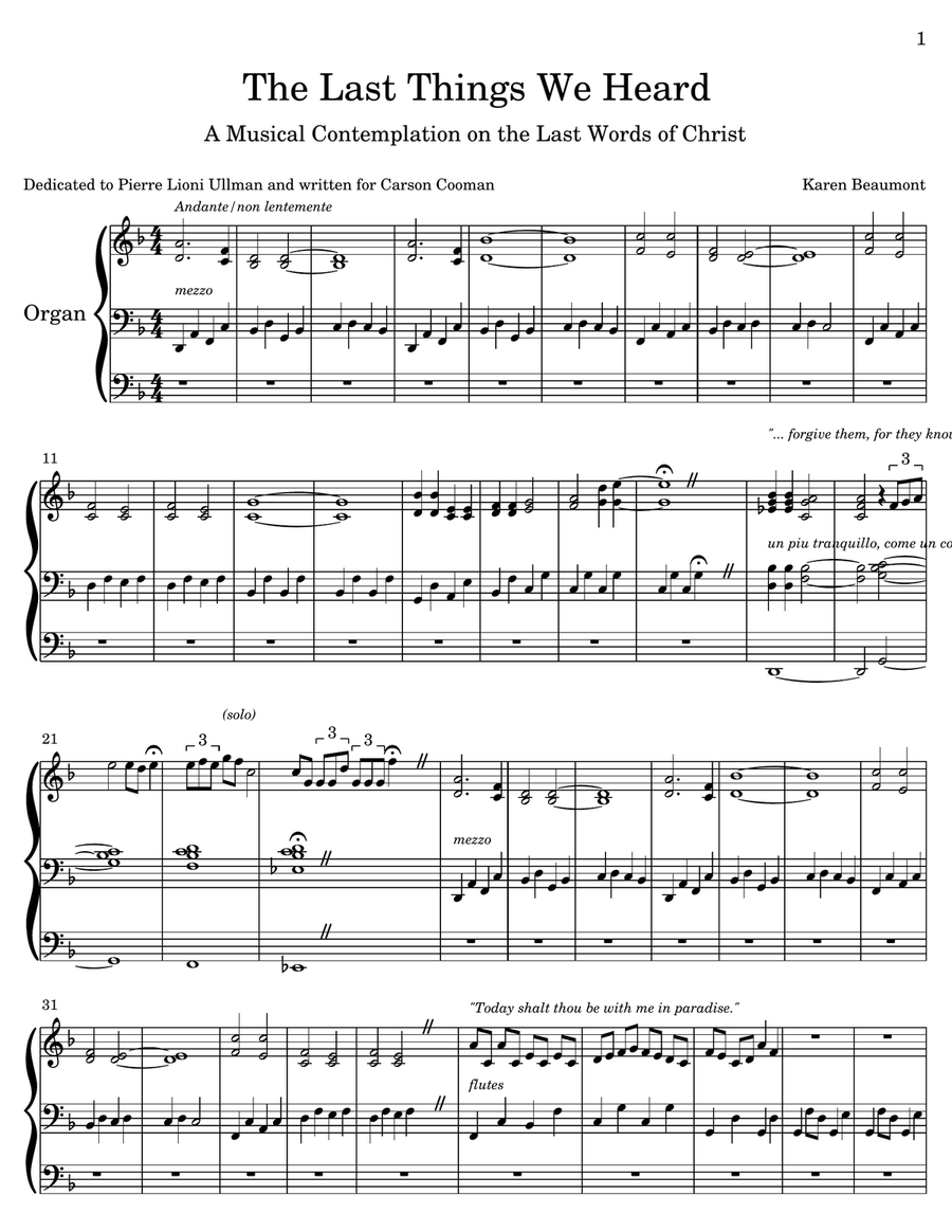 The Last Things We Heard: A Contemplation on the Last Words of Christ (easy pedal) Organ Solo scores gallery preview page 3