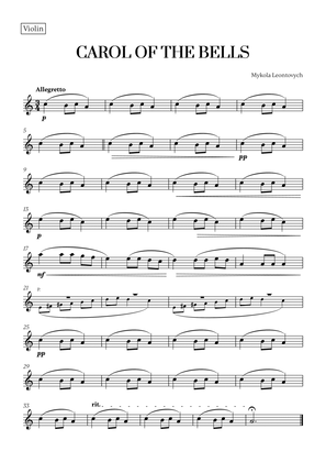 Carol of the Bells (Very Easy/Beginner) - A minor (for Violin)