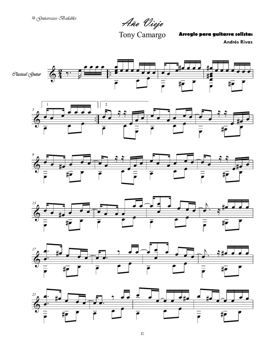 Año viejo Acoustic Guitar scores gallery preview page 1