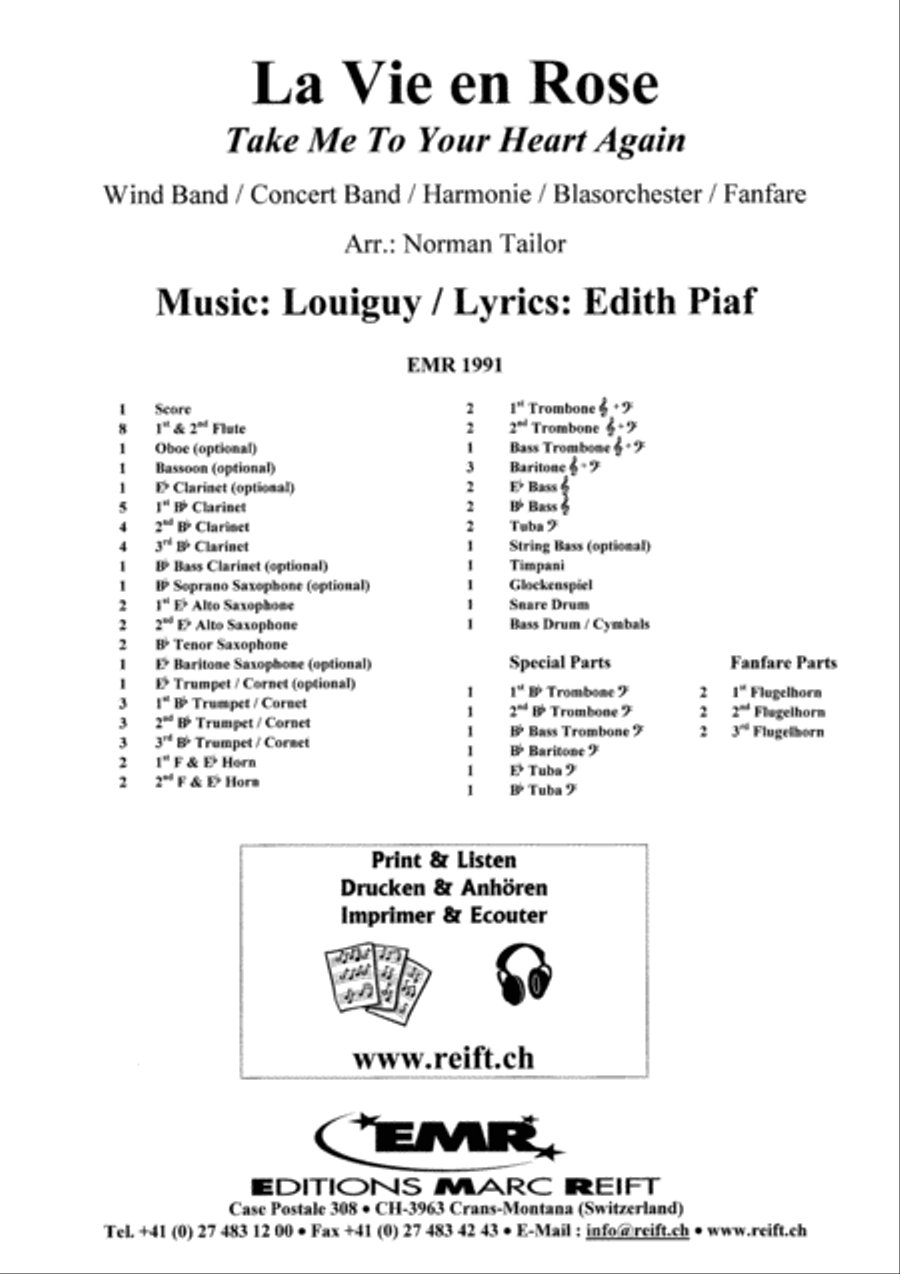 La Vie en Rose Concert Band scores gallery preview page 2