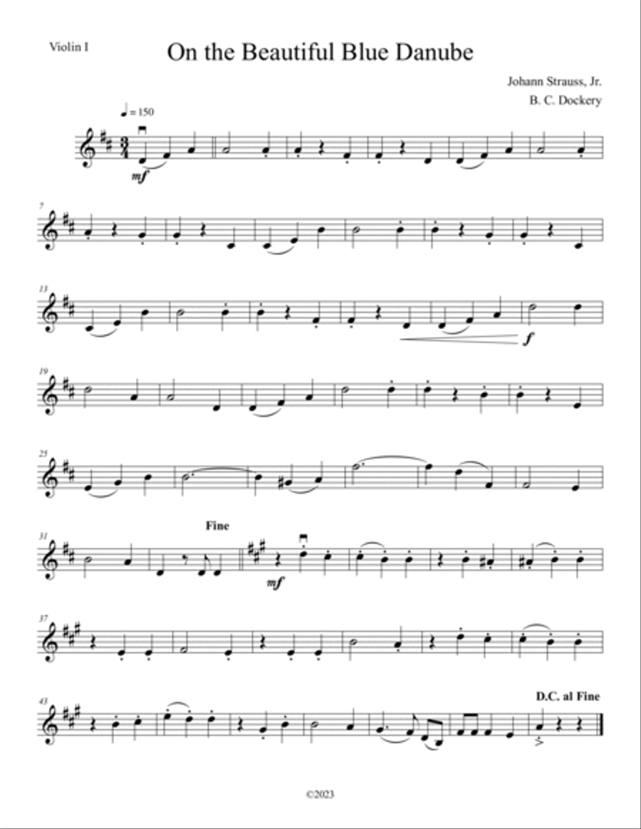 The Blue Danube (String Orchestra or Quintet) String Orchestra scores gallery preview page 5