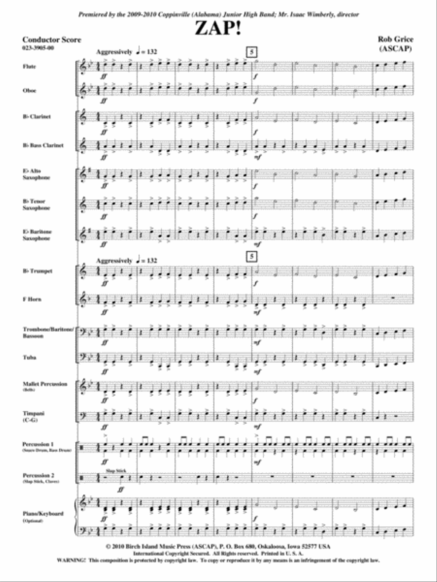 Zap! Zap! Concert Band scores gallery preview page 2
