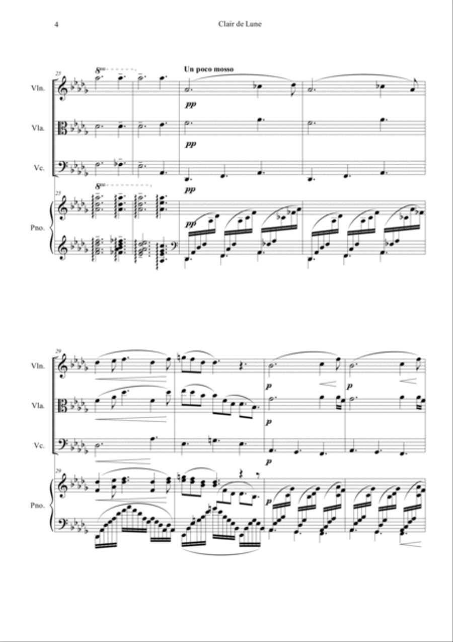 Clair de Lune Piano Quartet scores gallery preview page 4
