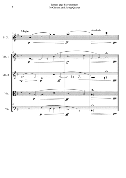 Tantum ergo Sacramentum for Clarinet and String Quartet image number null
