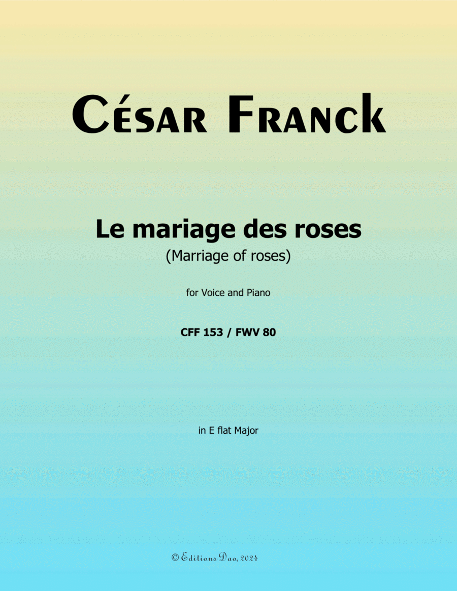 Le mariage des roses, by César Franck, in E flat Major Voice scores gallery preview page 1