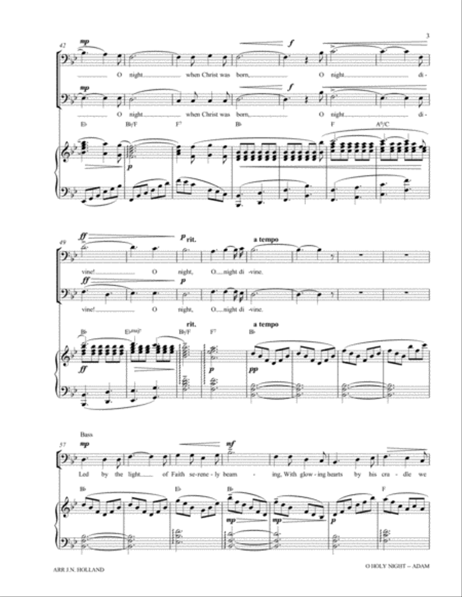 O Holy Night (Cantique de Noel) Adolphe Adam Duet for Baritone and Bass Vocal Duet scores gallery preview page 5