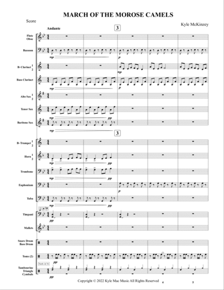 March of the Morose Camels Concert Band scores gallery preview page 3