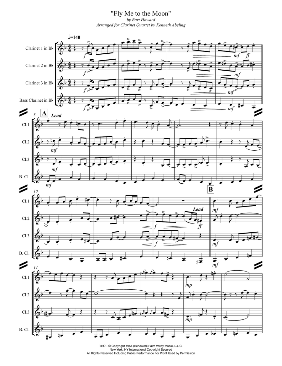 Fly Me To The Moon (in Other Words) Woodwind Ensemble scores gallery preview page 2