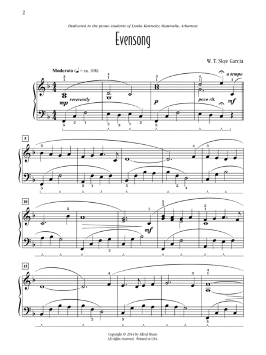 Evensong Piano Solo scores gallery preview page 2