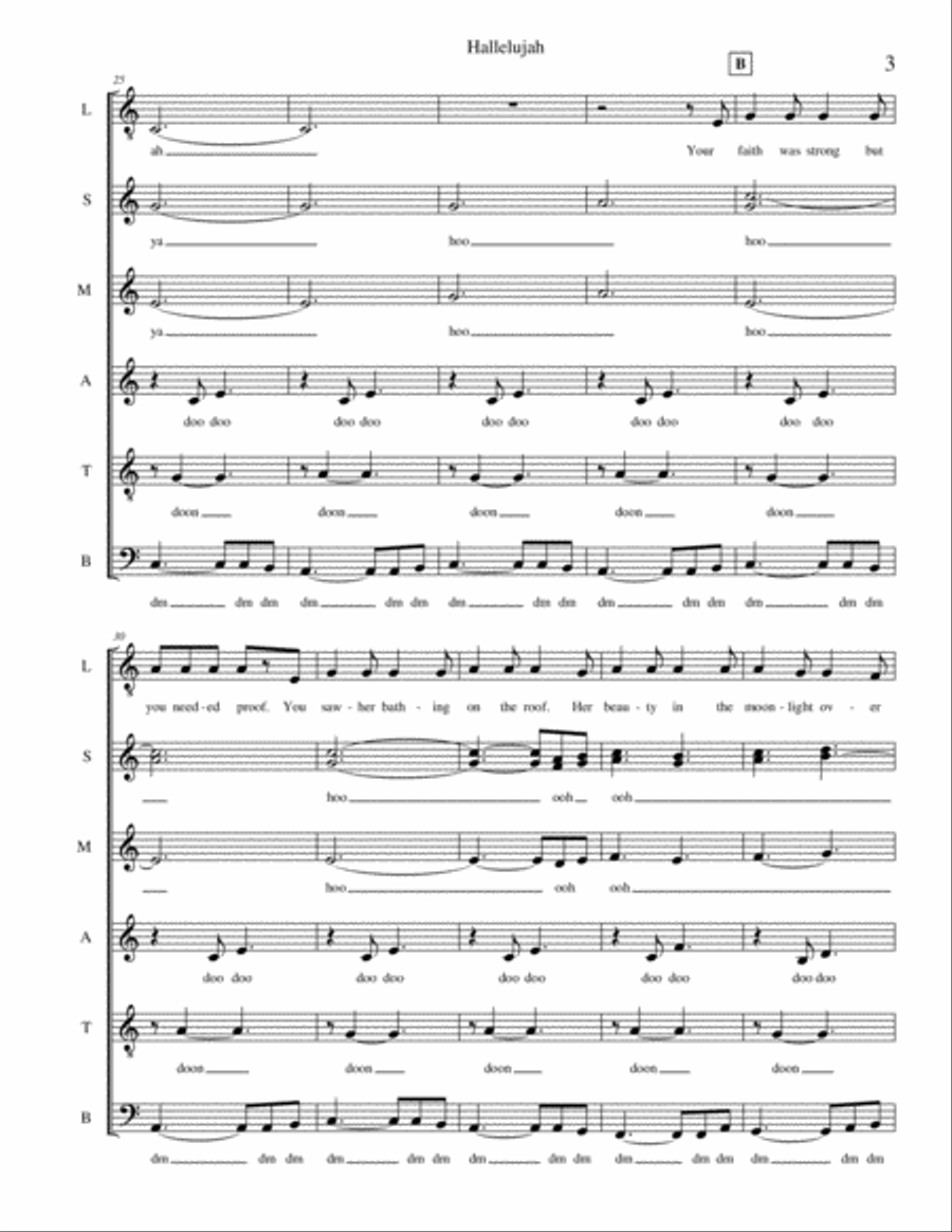Hallelujah A Cappella scores gallery preview page 3
