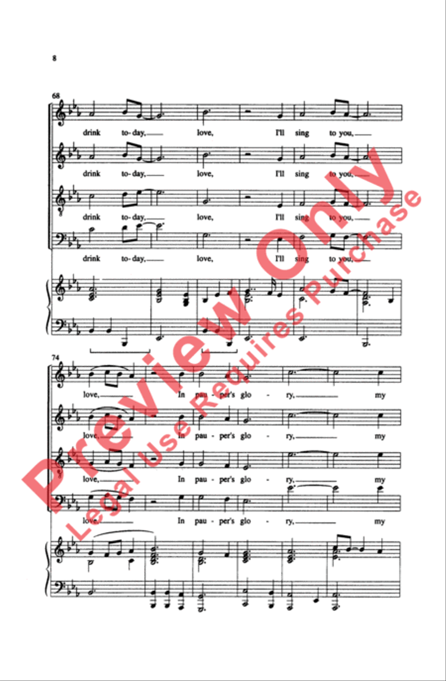 Fare Thee Well Love 4-Part scores gallery preview page 8