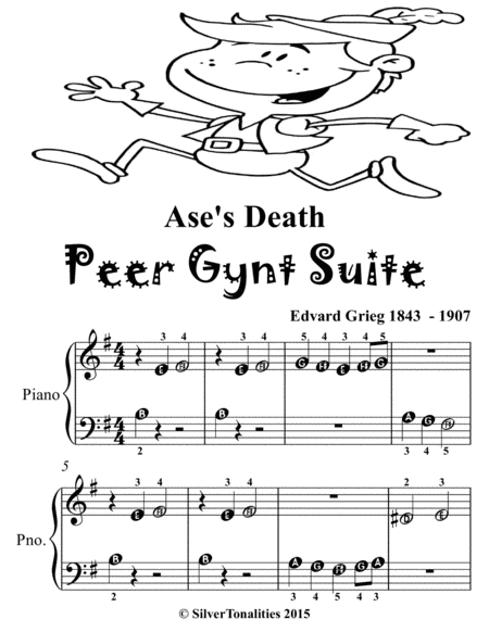 Ase’s Death Peer Gynt Suite Beginner Piano Sheet Music 2nd Edition