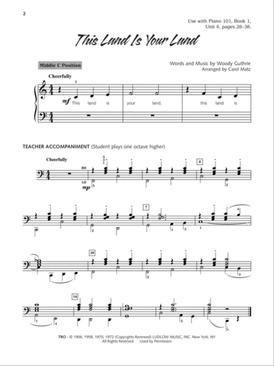 Alfred's Piano 101 Pop, Book 1 Piano Method scores gallery preview page 3