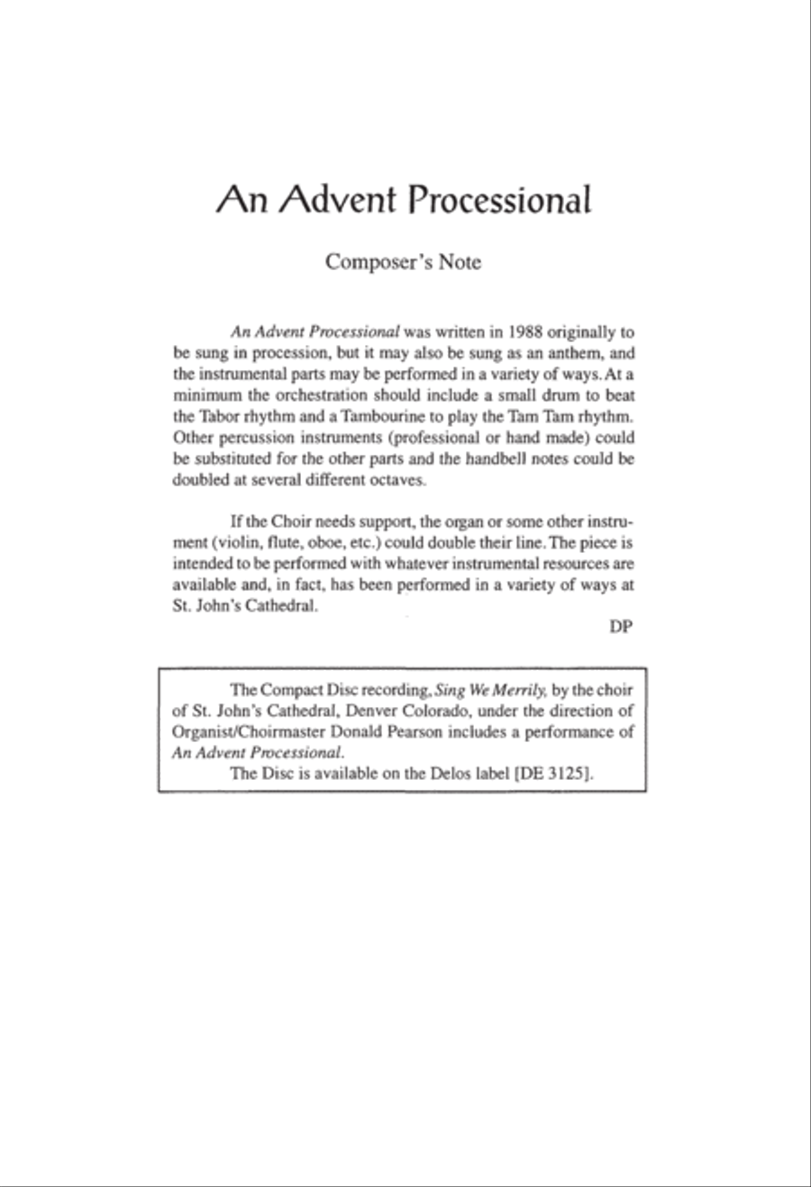 Advent Processional Unison Choir scores gallery preview page 2