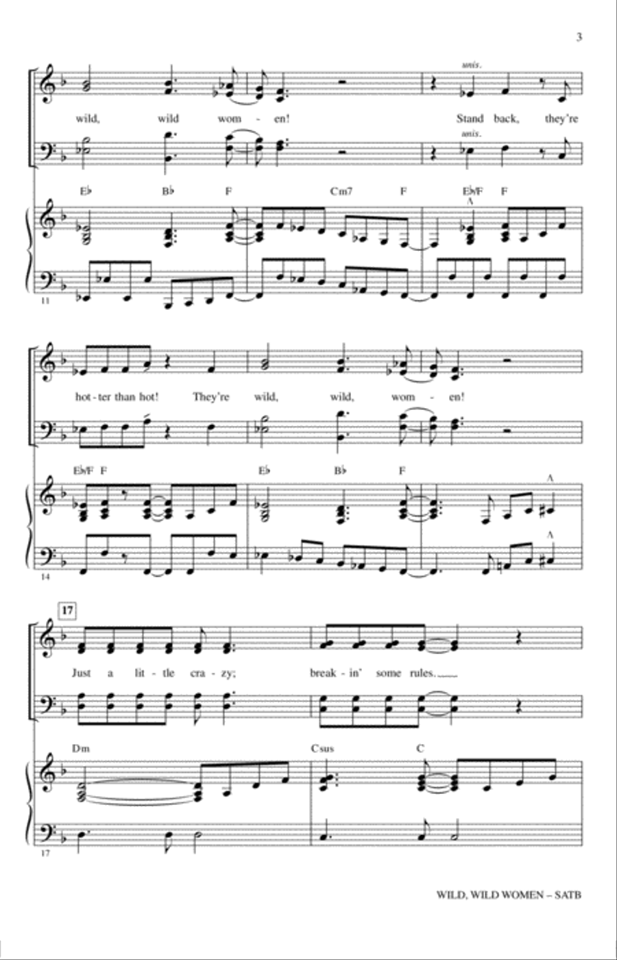 Wild, Wild Women (Medley) 4-Part scores gallery preview page 2
