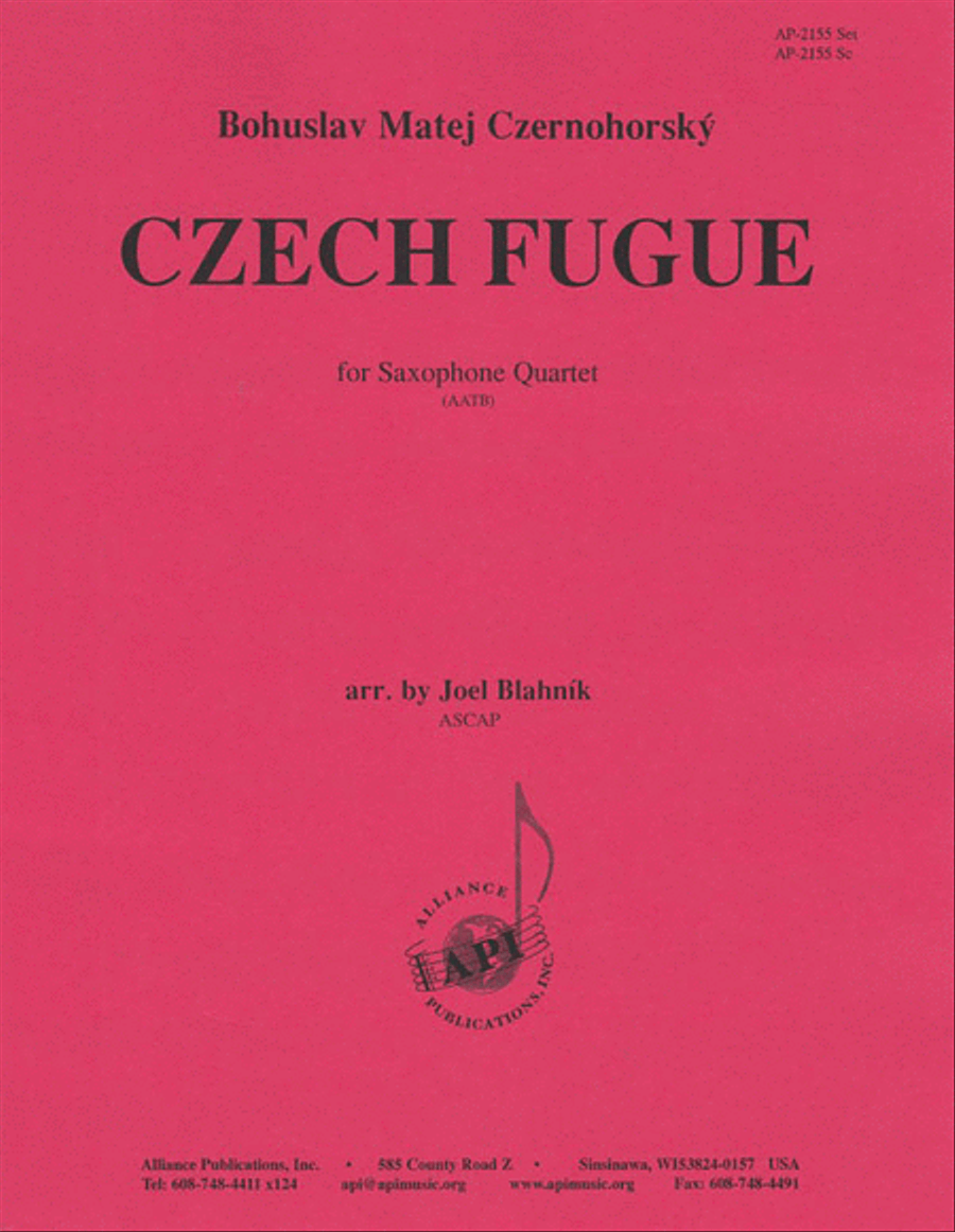 Czech Fugue For Sax Quartet - Set Saxophone Quartet scores gallery preview page 1