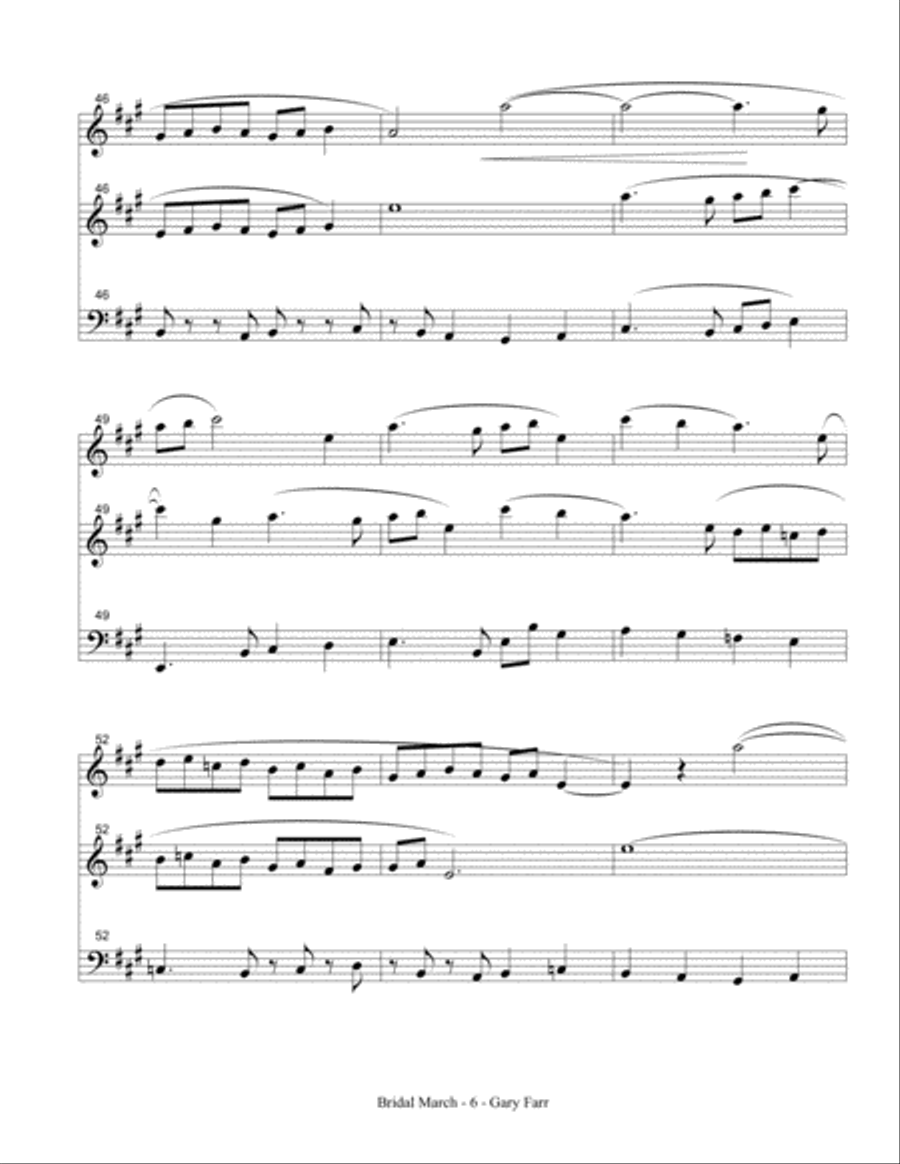 Bridal March in A (for Chamber Trio) Small Ensemble scores gallery preview page 6