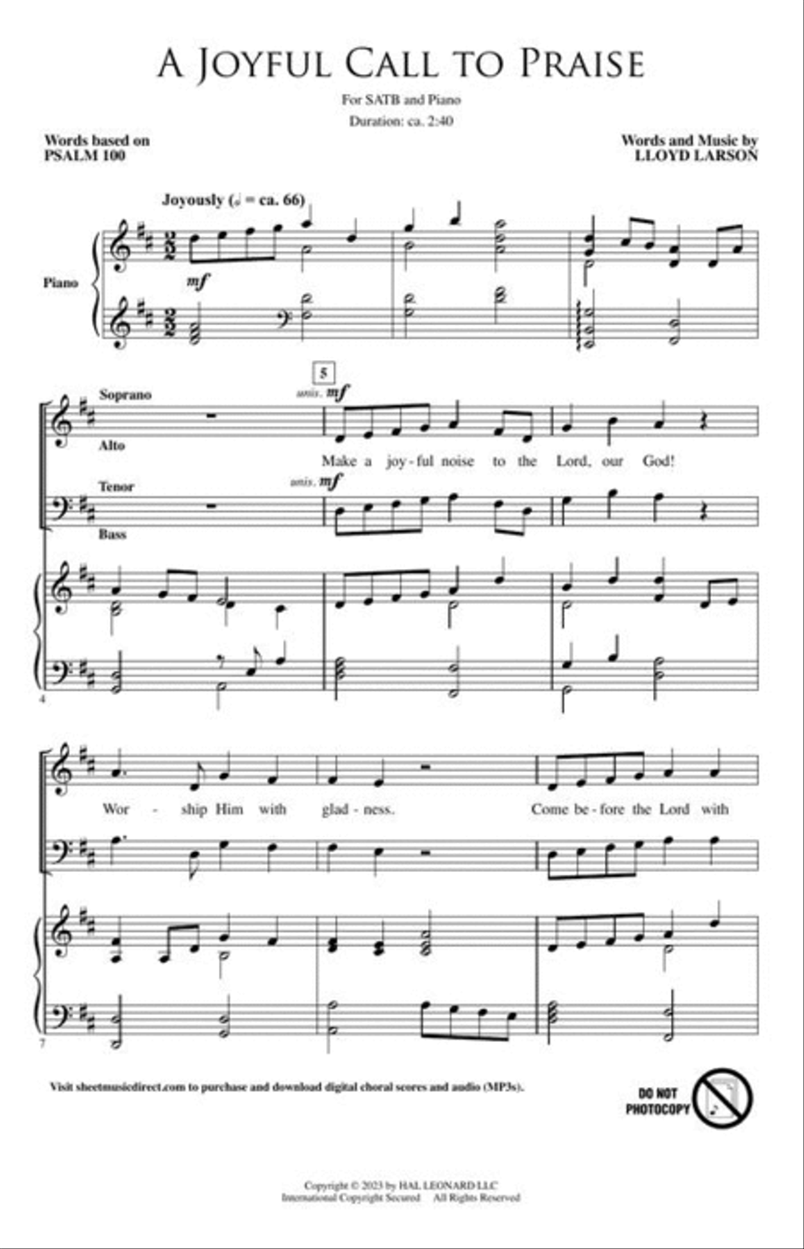 A Joyful Call to Praise 4-Part scores gallery preview page 3